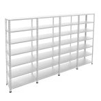 7 Katlı 4'Lü Galvaniz Çelik Raf - Depo, Arşiv, Kiler, Dosya, Market Rafı 43X75 Cm 100 Cm 1.50 Mm