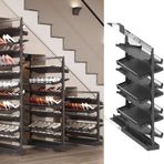 7 Katlı Döner Ayakkabı Saklama Kulesi - Dolap için Ayarlanabilir Metal Kaydırmalı Ayakkabı Düzenleyici, İstiflenebilir ve Geri Çekilebilir, Küçük Yatak Odaları için Mükemmel (H10