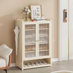 7 katmanlı ayakkabı raf bambu ve Rattan ayakkabı dolabı giriş depolama nizer 60 × 32 × 93 cm şık ayakkabı depolama kapı ile koridor oturma odası giriş