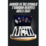 7 Kordonlu Akıllı Saat Siyah Kasa Dokunmatik Ekran Uyku ve Sağlık Takibi