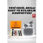 7 Kordonlu Akıllı Saat Ve 3.Nesil Kulaklık Dokunmatik Ekran Sesli Görüşme Yapabilen