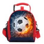 7-Mi 3D buz ateş futbol yalıtımlı tekrar kullanılabilir öğle yemeği çantası, kız çocukları için, öğle yemeği çantası, soğutucu çanta, öğle yemeği çantası, termal çantalar için