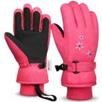 7-Mi Çocuk Eldiveni, Kış Eldiveni, 3M Thinsulate Soğuk Hava Sıcak Dokunmatik Ekran Kayak Eldivenleri Su Geçirmez - Çocuklar ve Erkek Çocuklar için Kar Eldivenleri Kar Eldiveni (6T-8T)