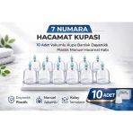 7 Numara Hacamat Kupası 10 Adet Vakumlu Kupa Bardak Dayanıklı Plastik Manuel Hacamat Kabı Seti
