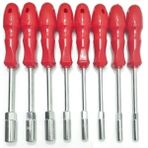7 Parça Lokma Tornavida Seti 6-7-8-10-12-13-14 No Lokma Uçlara Sahip Chrome Vanadium Çelik'ten - Kırmızı - YOK