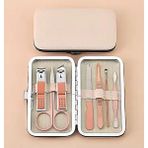 7 Parça Profesyonel Manikür Pedikür Seti, Tırnak Makası, Kaş Makası, Cımbız, Rose Gold No:2-3 - Çok Renkli