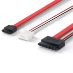 7 pin Sata data molex power to 7+6 13 pin slimline kablo 40cm