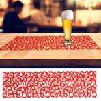 7 Renk Dikdörtgen Şekli Keçe Masa Örtüsü Koşucu Placemats Masa Paspasları Ev Için Sanatsal Dekor (Koyu Kırmızı)