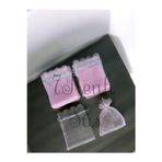 7 Renk Kına Ve Çerez Kesesi,Tesbih Kesesi, 100 Adet Pembe Düz 12X14 Cm ,Desenli Tül Kese