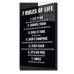 7 Rules of Life Hayatın 7 Kuralı Ev ve Ofis Duvar Dekoru Hediyelik Büyük Tablo Dayanıklı Cam