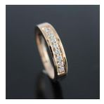 7 Taşlı Zirkon Pırlanta Platin Kaplama Yüzük Rose Gold