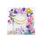 7 Yaş Unicorn Lüks Makoron Renkler Balon Zincir Doğum Günü Parti Seti Süsü, 78955542101