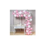 70 Adet Metalik Balon Ve 5 M Balon Zinciri (Pembe - Gümüş - Beyaz - Karışık) Uçan Balon
