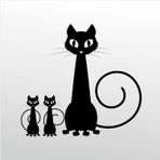 70 cm Aile Kedisi Folyo Sticker