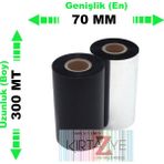 70 mm x 300 M Wax Ribon 10'lu Paket