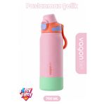 700 ML Tek Kapak Çift Kullanım Pipetli Rahat İçim Kulplu Paslanmaz Çelik Termos FFVGN1112-700ML Pembe