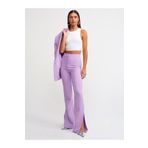 7002 Yırtmaçlı İspanyol Paça Pantalon Lila