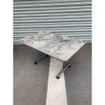 70*110 Pratik Tekerlekli Farklı Ren ve Desen Metal Ayaklı Masa, Orta Sehpa,çalışma Masası - 60*100 - GRİ MERMER