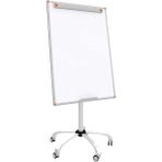 70X100 cm Mobil Yazı Tahtası, Ayaklı, Tekerlekli, Flipchart Özellikli, Laminant Yüzey - Ahşap - Beyaz - Seçenek 1