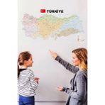 70X150CM Türkiye Il Ilçe Haritası Yazı Tahtası, Kalem Hediyeli, Dekoratif - Altın - Seçenek 1