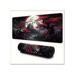 70X30 cm Karanlık Kırmızı Ay Temalı Kaydırmaz Taban Speed Yüzey Oyuncu Mouse Pad Gaming