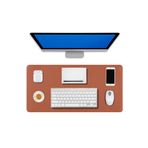 70x30 L Deri Mouse Pad,Ofis Mouse Pad,Masa Matı Sümen,Konforlu Mouse Pad,Çift Yönlü Mouse Pad Kahverengi