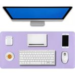 70x30 L Deri Mouse Pad,Ofis Mouse Pad,Masa Matı Sümen,Konforlu Mouse Pad,Çift Yönlü Mouse Pad Lila