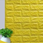 70x77cm(0.53m2) Kendinden Yapışkanlı 3D Sarı Renkli Duvar Kağıdı Paneli NW138