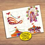 711 Lunapark Eğlence Merkezi 24 Parça Çocuklara Özel Yapboz Tablo