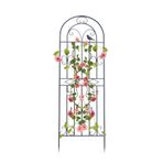 71"x19.7" Metal Bahçe Kafesi Ağır Hizmet Tipi Paslanmaz Siyah Demir Bitki Kafesi Tırmanmak için Açık Hava Güller Üzüm Çiçek Sebze Destekleri (Siyah-1 Paket) (Boyut: 180 cm)