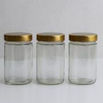 720 ml Derin Cam Kavanoz 3’lü Set – Gold Metal Kapaklı, Sızdırmaz ve Sağlam - 3 Adet