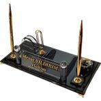 7/24 Hediye Kişiye Özel Kristal Ofis Makam Masaüstü Kalemlik M531 F-Gold