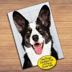 73961 Sevimli Siyah Beyaz Tüylü Köpek Çocuklara Özel Puzzle Yapboz Tablo