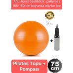 75 cm Yoga Pilates Topu ve Şişirme Pompası Hediye Denge Egzersiz Aerobik Jimnastik Reformer Spor Set