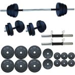 75 kg Ağırlık Seti 45 kg Vücut Geliştirme Aleti Halter Seti - 0,5 kg - Beyaz