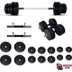 75 kg Halter ve Dambıl Seti Ağırlık Seti Vücut Geliştirme Seti - 0,5 kg - Beyaz