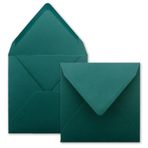 75 x Kare Zarf Petrol Rengi (Mavi) - 15,5 x 15,5 cm - Penceresiz, Islak Yapıştırmalı - 110 g/m² - Düğün, Doğum Günü ve Daha Fazlası İçin Davetiye Kartları - FarbFroh Serisi