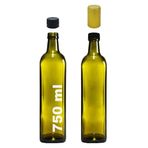 750 ml Yeşil Maraska Kilitli Yağdanlık Kapaklı Yağ Şişesi 750 Cc Kapüşonlu Köşeli Cam Şişe 2 Adet