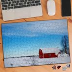 75453 Karlı Havada Kırmızı Ev ve Ağaç 240 Parça Puzzle Yapboz