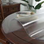 75cm Yuvarlak Şeffaf Plastik Masa Örtüsü1mm Kalın Kokusuz Dayanıklı Masa Koruyucu Su Geçirmez PVC Masa Örtüsü Yemek Sandalyesi Mat ve Yüzey Koruması için