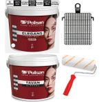 7,5lt / 10 kg Polisan Elegans Extra Duvar Boyası + 10 kg Polisan Elegans Extra Tavan Boyası + Rulo + Izgara 4 Parça Anti Küf Anti Bakteriyel Boya Seti - Sahra Beji