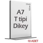 7,5x10,5 cm A7 T-Tipi Dikey Şeffaf Föylük Menü Broşürlük Etiketlik (10 Adet)