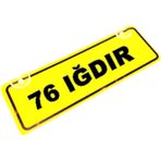 76 IGDIR Yazılı Sarı Dekor Plaka Sök Tak Pratik yeni nesil