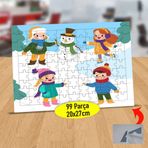 7722927 Kardan Adam Yapan Çocuklar 99 Parça Puzzle Yapboz Tablo