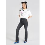 797 Adel Flare Fit Dar Kesim Yüksek Bel İspanyol Paça Siyah Kadın Jean Pantolon Cl1064452
