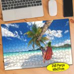 79824499 Palmiye Ağacı Tatil Yapan İnsan 240 Parça Puzzle Yapboz