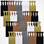 79STYLE 100 adet elastik saç bağı, kurdele, saç bantları, kadın buruşmasız, açık at kuyruğu tutucu, fiyonklu saç tokası, yoga, büküm, el örgüsü, katlanır, düz renkler (nötr renkler)