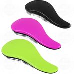 79STYLE 3 adet Detangler Fırça Dolaşmayan Saç Fırçaları Çocuklar İçin Düğüm Ücretsiz Ağrısız Dolaşık Açıcı Çocuk Saç Fırçası Tarakları Kadınlar İçin Kıvırcık İnce Saçlar (Boyut 18,4 cm -Yeşil)