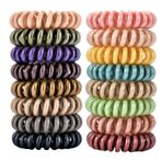 79STYLE 30 adet Saç Bağları Spiral Bobin Saç Bağları Kırışıksız Traceless Bobin Saç Toplu Scrunchies At Kuyruğu Tutucu Plastik Telefon Kablosu İnce Kalın Kıvırcık Saçlar İçin Saç Bağları (Klasik 15 Renk - Mini Boyut)