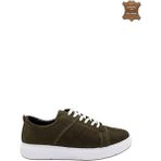 7AdımdaAşk Erkek Sneaker Hakiki Deri Ayakkabı 082Y24E40748 - Haki - Beyaz